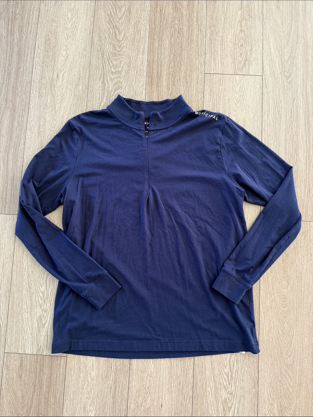 Municipal Men’s 1/4 zip pullover top size XL organic cotton blend